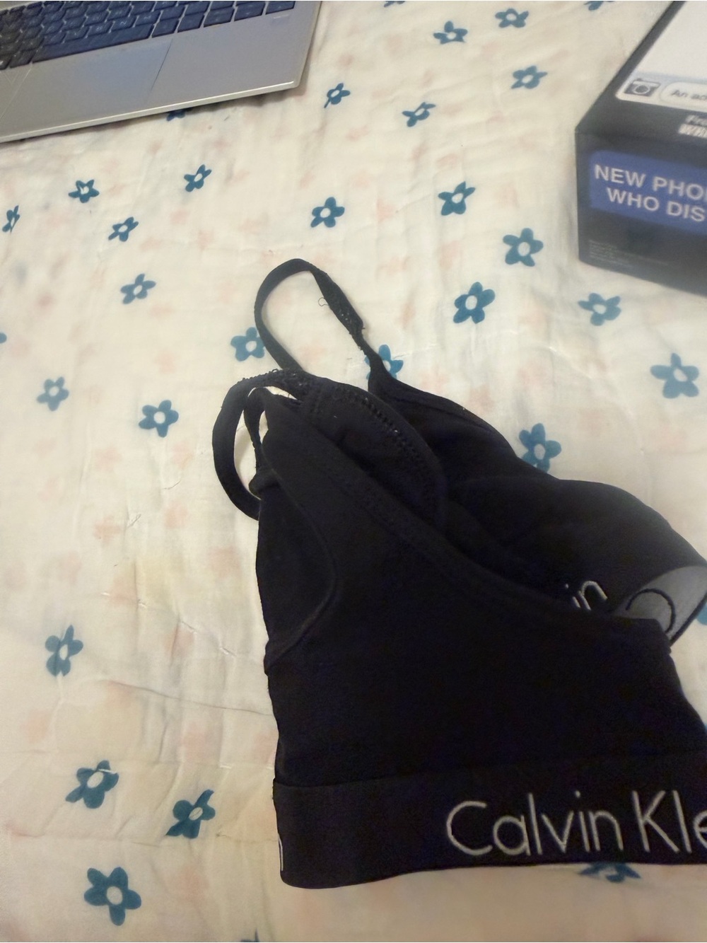 Calvin Klein Black Logo Elastic Bralette - Picture 3 of 3